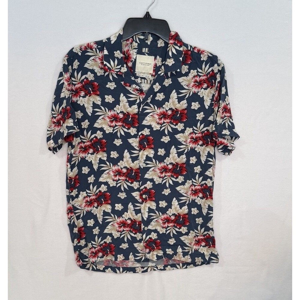 Denim & Flower Ricky Singh Tropical Floral Hawaiian Camp Shirt M